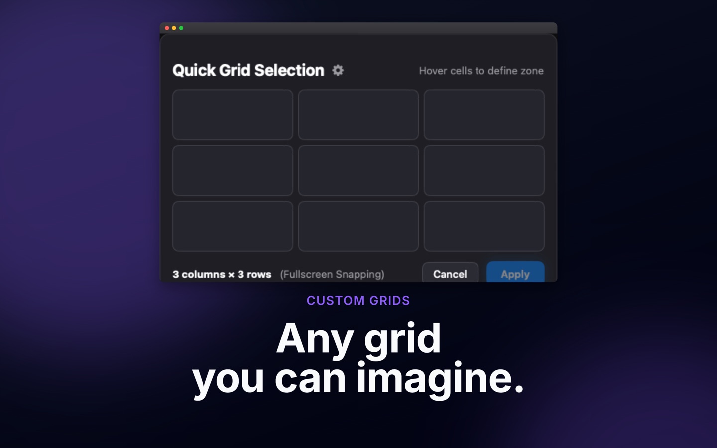 WorktileX screenshot: Quick Layout arranging all windows into a custom grid